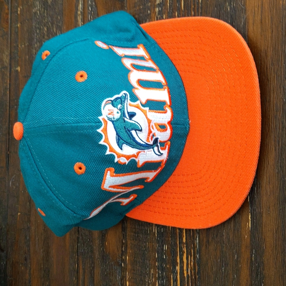 Miami Dolphins hat Reebok aqua and orange